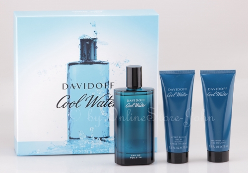 Davidoff - Cool Water Men Set - 125ml EDT+ 75ml After Shave Balm + Shower Gel