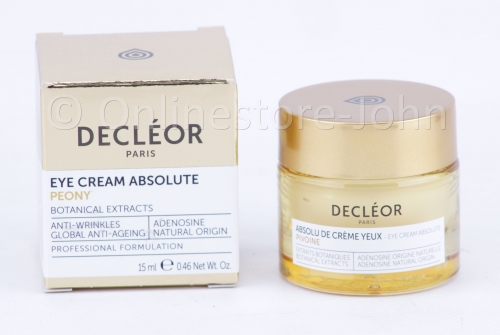 Decleor - Eye Cream Absolute - Peony  Botanical Extracts - 15ml