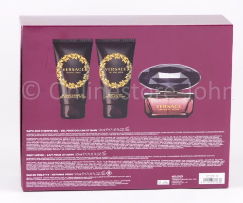 Versace - Crystal Noir Set - 50ml EDT + Shower Gel + Body Lotion
