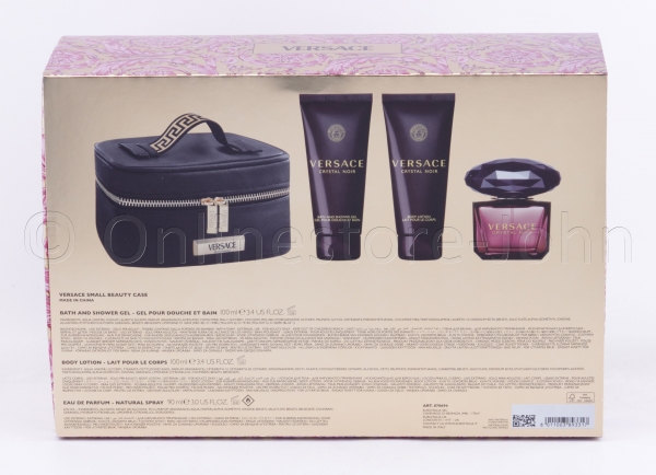 Versace - Crystal Noir Set - 90ml EDP + Shower Gel + Body Lotion + Case